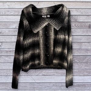 Cato Black and white button up Women's Sweater large